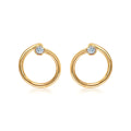 J'evar Lotus Petals Enso Diamond Earrings