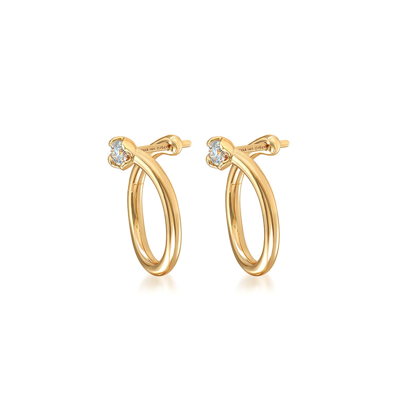 J'evar Lotus Petals Enso Diamond Earrings